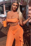 Sunshine See Through Cover Up Pant - Orange