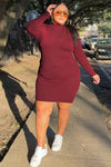 Taryn Sweater Midi Dress - Burgundy