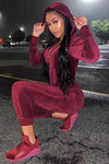 The Original Trendsetter Velour Set - Burgundy